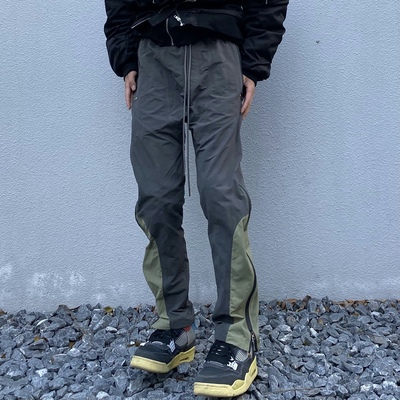 欧美高街VIBE风裤子男女街头FOG潮牌直筒侧面拉链拼接小众休闲裤