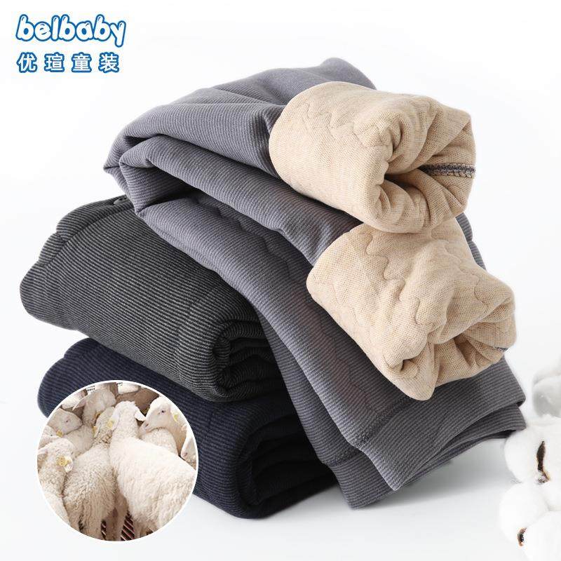 宽松胖男童女童100%蚕丝棉裤加肥加大保暖裤加厚内穿儿童打底绒裤