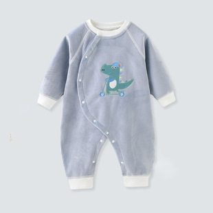 婴儿连体衣春秋季冬款加厚哈衣新生儿保暖衣服宝宝春天装套装