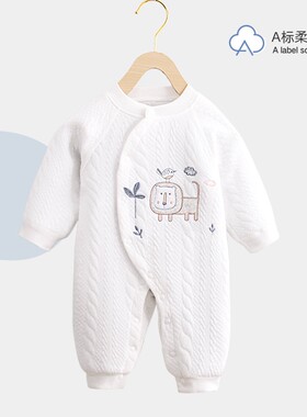婴格朗迪婴幼儿秋冬和尚加厚保暖连体衣宝宝洋气夹外出哈衣潮服