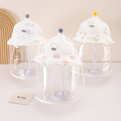 新生婴儿防护面罩0岁宝宝外出面部隔离罩全脸防风防感染医儿童用