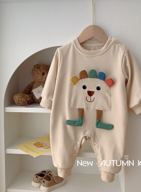 婴儿超萌连体衣0-2岁春季韩国童装宝宝可爱卡通爬服婴儿衣服AL209