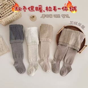 一条过冬女童连裤袜加厚拉绒A类宝宝裤袜保暖儿童打底裤外穿秋冬