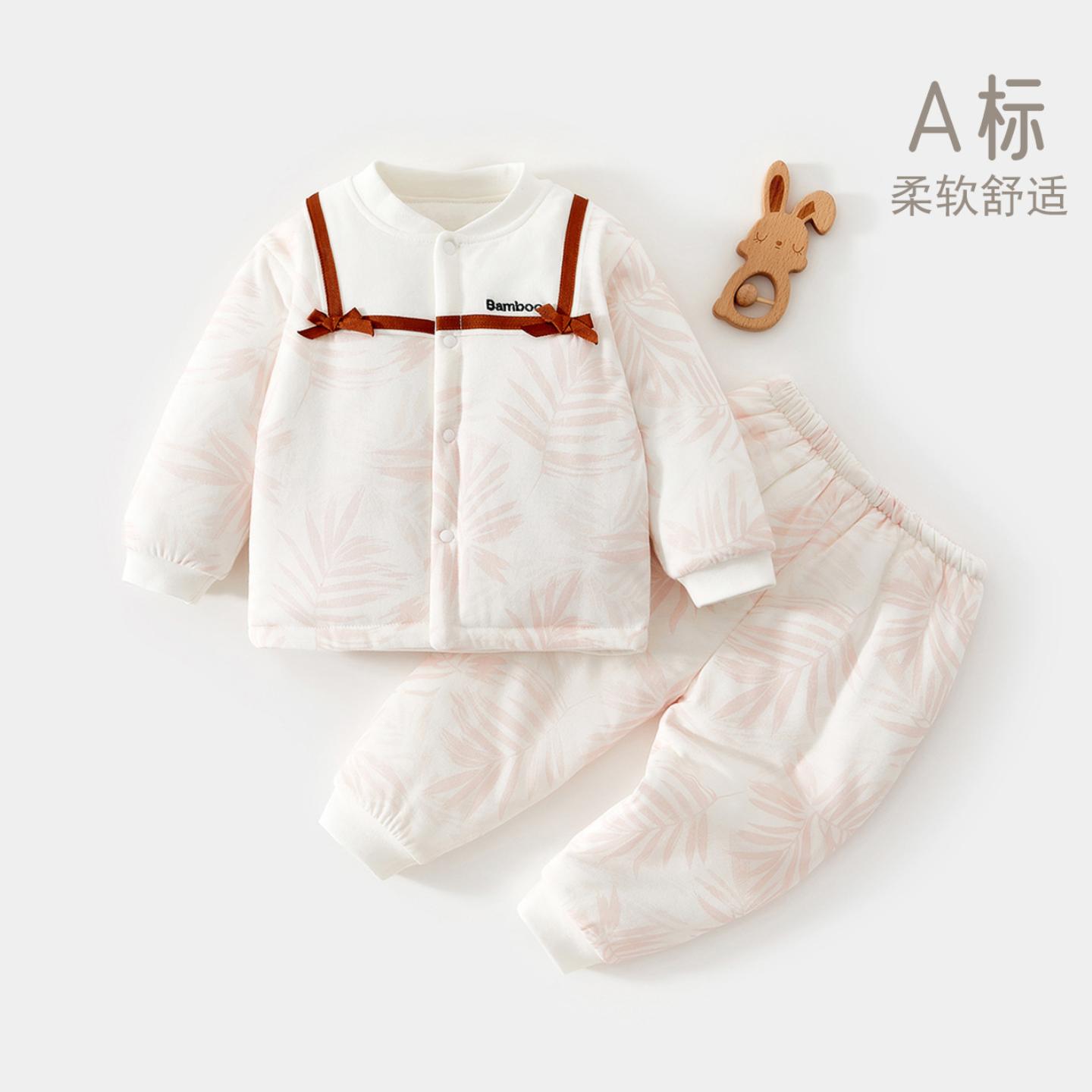 婴儿衣服秋冬夹棉保暖棉衣新生儿