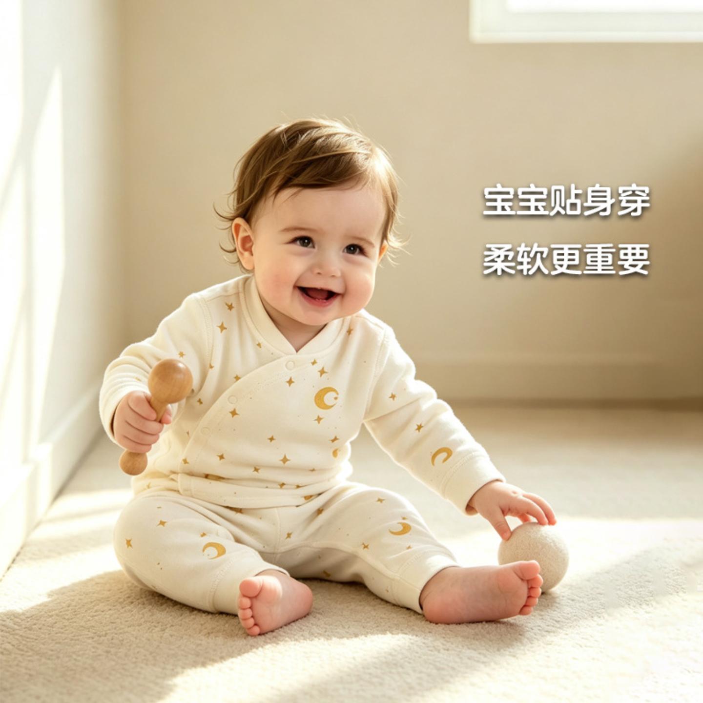 无骨缝制A类全棉婴儿高腰护肚