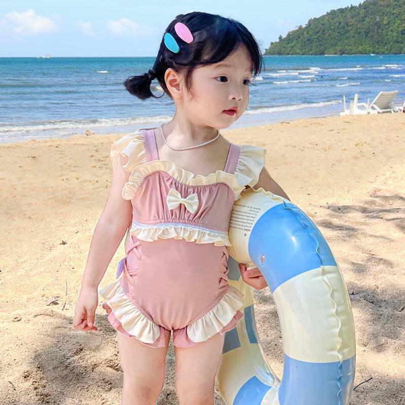 女童泳衣女孩6岁儿童速干比基尼连体泳装宝宝游泳衣3岁洋气小公主