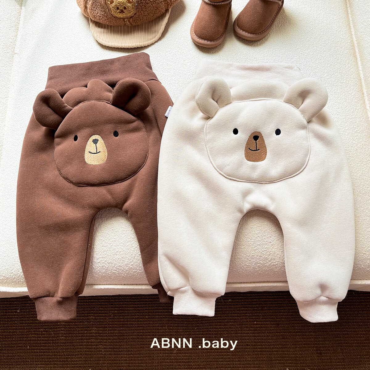 新生婴儿裤子加绒秋冬季暗扣德绒0一6月1岁a类护腰田鸡加厚护肚