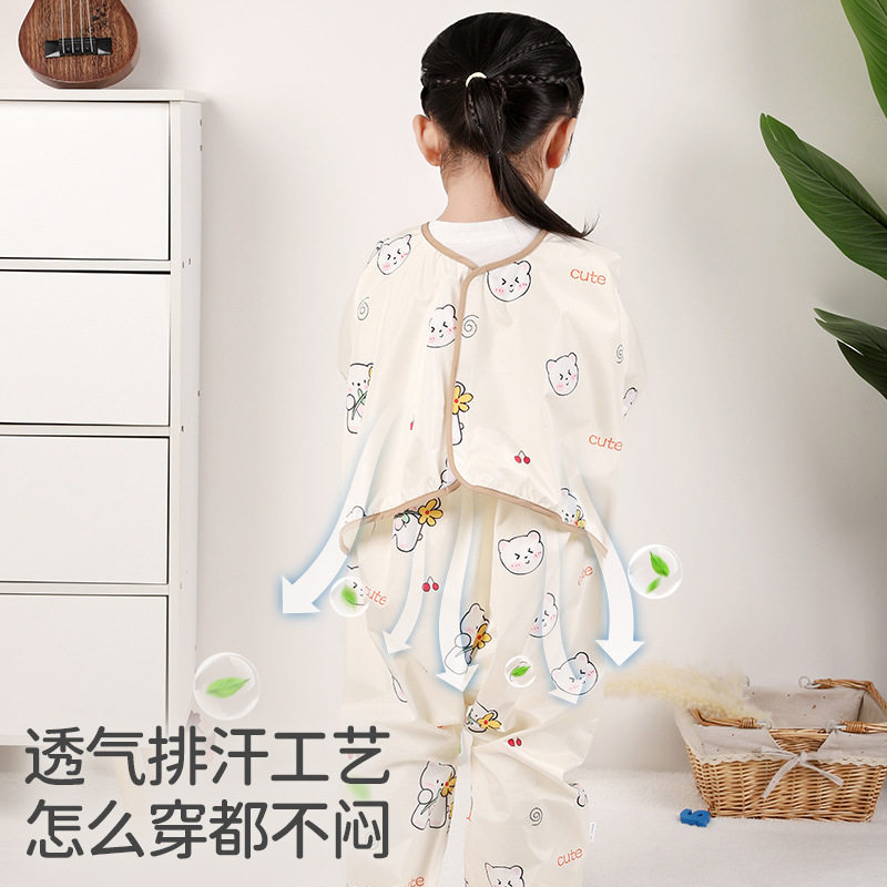 宝宝专用防脏爬行服连体罩衣全身