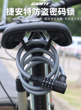 GIANT捷安特CIRCODEX LOCK防盗密码锁四位密码钢缆锁拼色加长圈锁