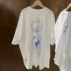 High-End Version】Vet Paris Style 25 New Models Zhu Yilong Same Style Printed Simple Unisex Loose Short-Sleeve T-Shirt