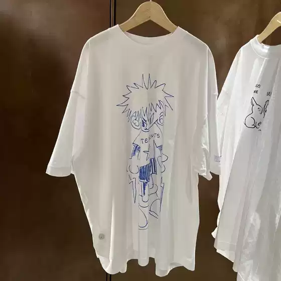 High-End Version】Vet Paris Style 25 New Models Zhu Yilong Same Style Printed Simple Unisex Loose Short-Sleeve T-Shirt