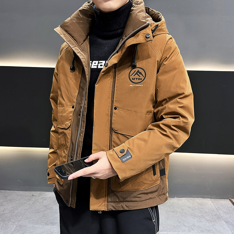 2026冬季新款男士百搭羽绒服户外冲锋服潮牌青年工装连帽冬装外套