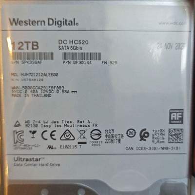 原装HUH721212ALE600服务器3.5寸12T企业级硬盘HC520