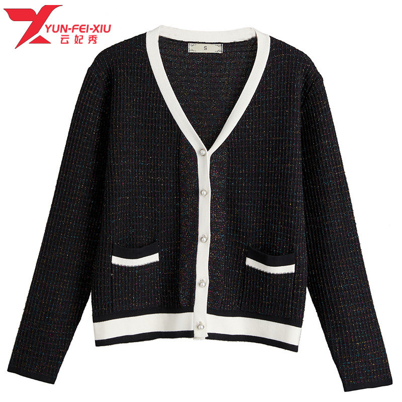 秋季新款大码女装上衣韩版胖MM时尚宽松百搭休闲潮新款针织开衫