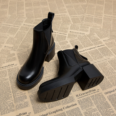 高跟厚底短靴女超火切尔西靴