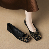 2026秋新款 女不累脚平底伴娘鞋 爆款 一脚蹬女鞋 巨好看法式 单鞋 婚鞋