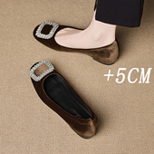 内增高巨好看水钻浅口鞋 子女2026新款 春法式 爆款 复古单鞋 女不累脚