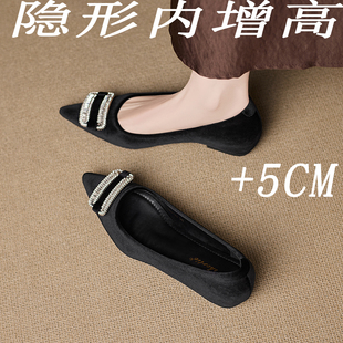 隐形内增高巨好看法式浅口鞋子女2026新款春款一脚蹬单鞋女不累脚