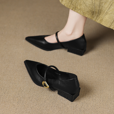 巨好看玛丽珍黑色小皮鞋2025新款