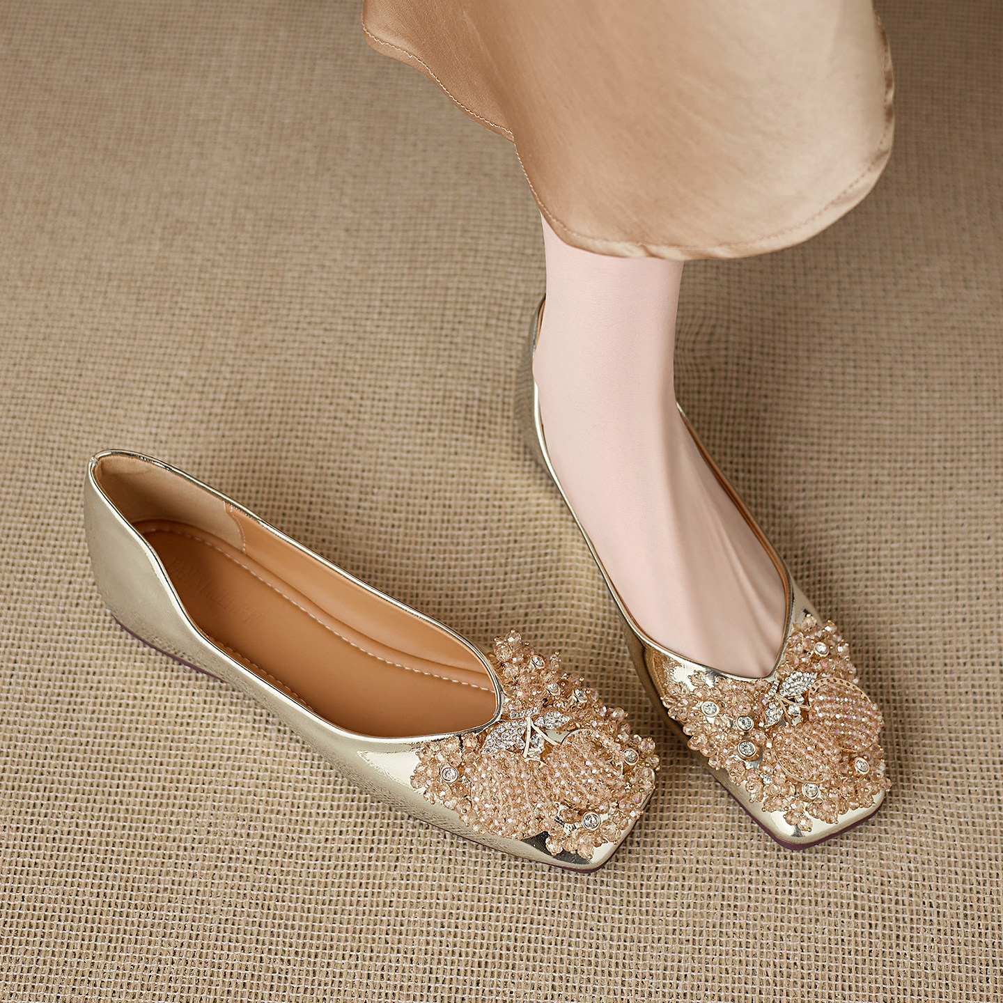 法式一脚蹬浅口女鞋2026早春漂亮单鞋女绝美不累脚软底方头平底鞋