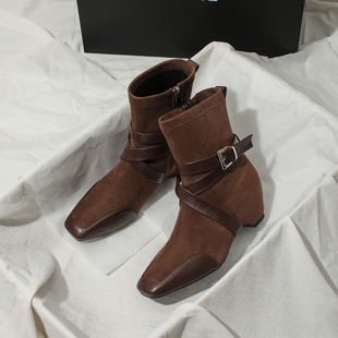 巨好看内增高靴子女秋冬2025新款爆款短靴女高级瘦瘦靴洋气小踝靴