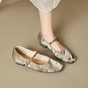 玛丽珍方头法式浅口女鞋2026早春漂亮单鞋女绝美不累脚春夏配裙子