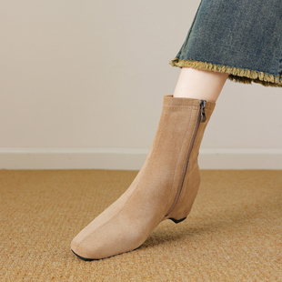 巨好看内增高靴子女2025秋冬新款爆款绝美小短靴瘦瘦靴洋气小踝靴