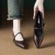 内增高5CM玛丽珍单鞋 真皮一字带尖头浅口通勤女鞋 女2026春季 新款