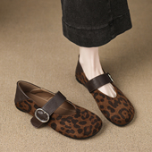 2026秋新款 爆款 巨好看复古单鞋 玛丽珍豹纹浅口女鞋 女不累脚平底鞋