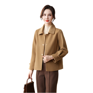 中年妈妈春装洋气外套春秋2025新款时尚中老年女装呢子大衣上衣服