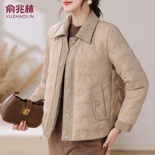 俞兆林中年妈妈秋冬轻薄棉衣2025新款宽松大码中老年女装棉服外套