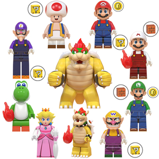 经典 积木人仔玩具WM6103 游戏超级马里奥世界路易库巴拼装