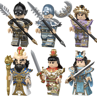 四大名著西游记西海龙王九头虫灞波儿奔DIY拼装积木人仔玩具30323