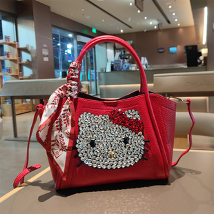 轻奢真皮手提包新款可爱时尚百搭名媛百搭洋气单肩斜挎大容量女包