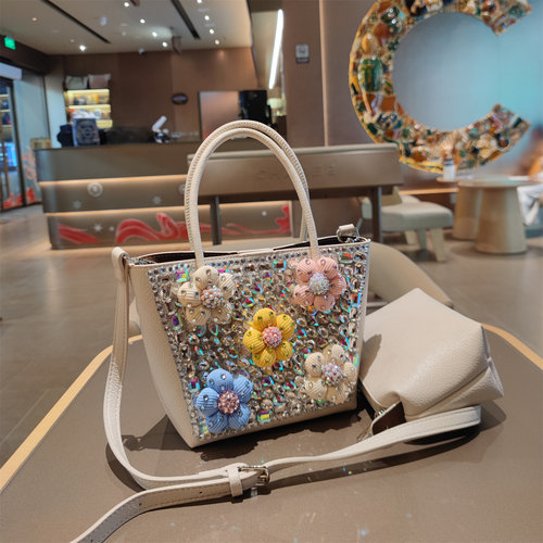 高级感洋气爆款真皮手提水桶包女