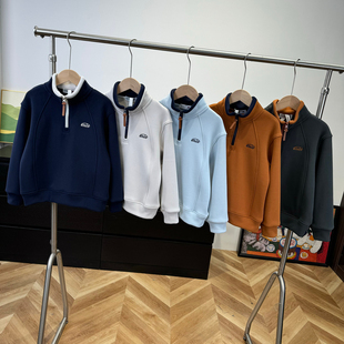 上衣6538 新款 25立领套头纯色儿童长袖 卫衣加厚保暖男童女童冬季