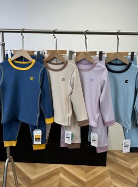 秋季纯色德绒秋衣秋裤保暖裤紧身柔软中大男女童弹力家居服25105