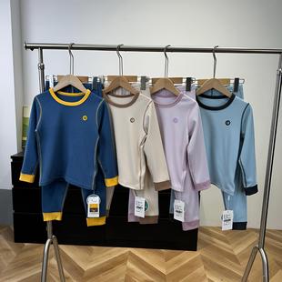 紧身柔软中大男女童弹力家居服25105 保暖裤 秋季 纯色德绒秋衣秋裤