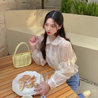 honeyrubao常规甜美单排扣长袖棉