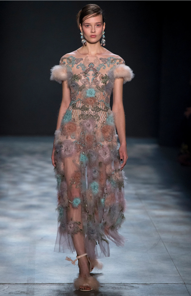 marchesa 2025年新款复古奢华彩色钉珠短袖订婚小礼服新娘敬酒服