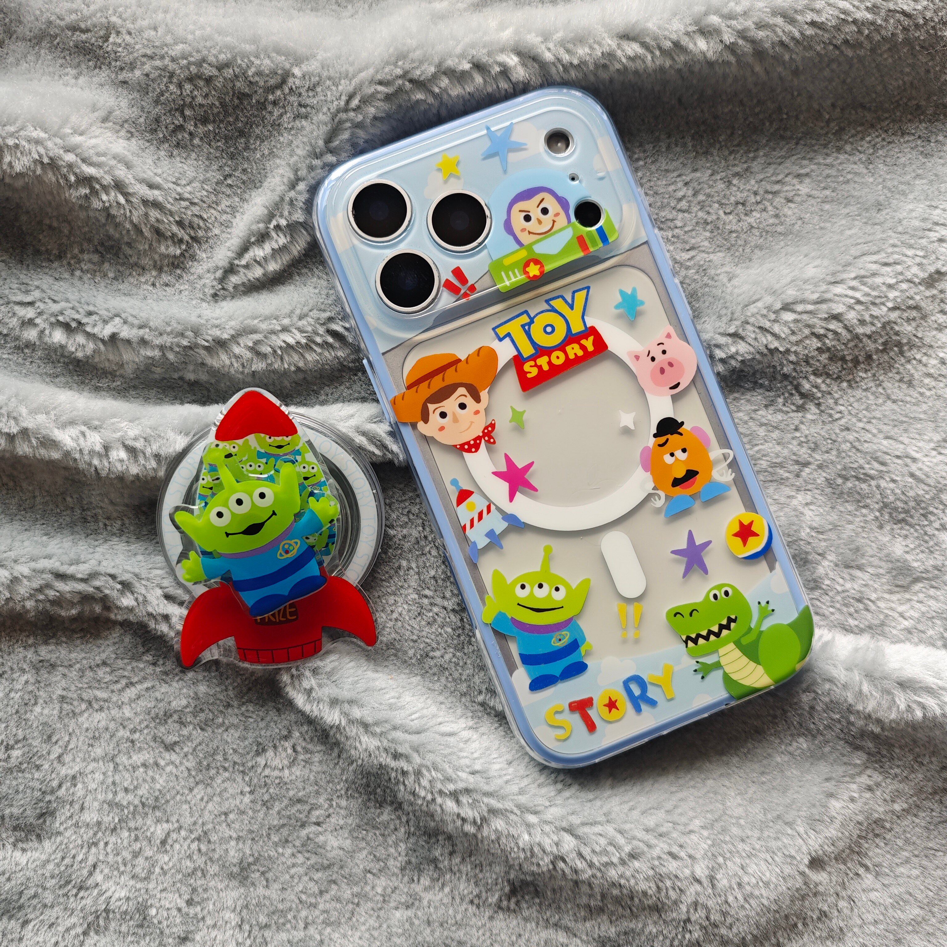 二合一蓝边IMD磁吸卡通可爱蓝色镂空玩具总动员手机壳适用iPhone17promax防摔苹果16亮面15趣味创意14支架13