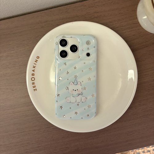 清新鎏金星星礼帽西高地手机壳