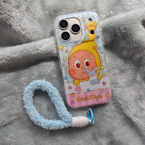 可爱网红蓝粉星星人兔子手机壳