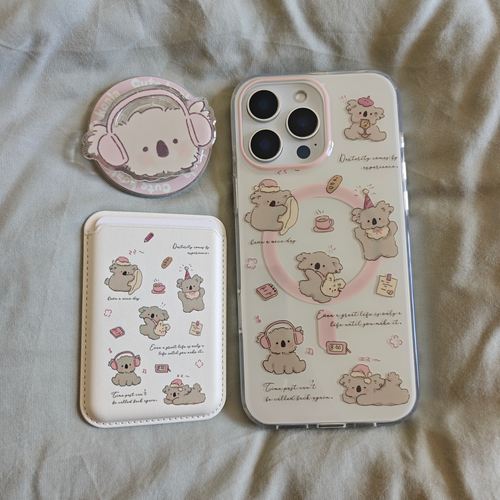 苹果耳机考拉卡包支架手机壳