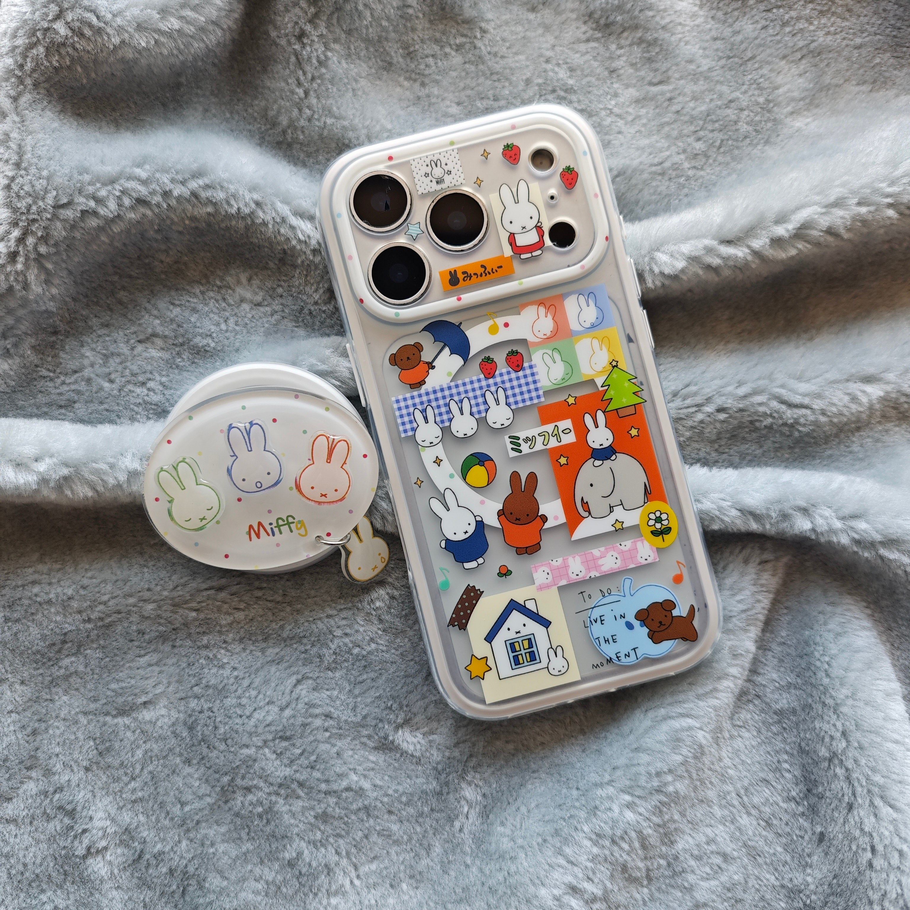 二合一白边IMD磁吸卡通可爱贴纸风米菲兔手机壳适用iPhone17promax个性防摔苹果16磨砂15趣味创意14支架13新