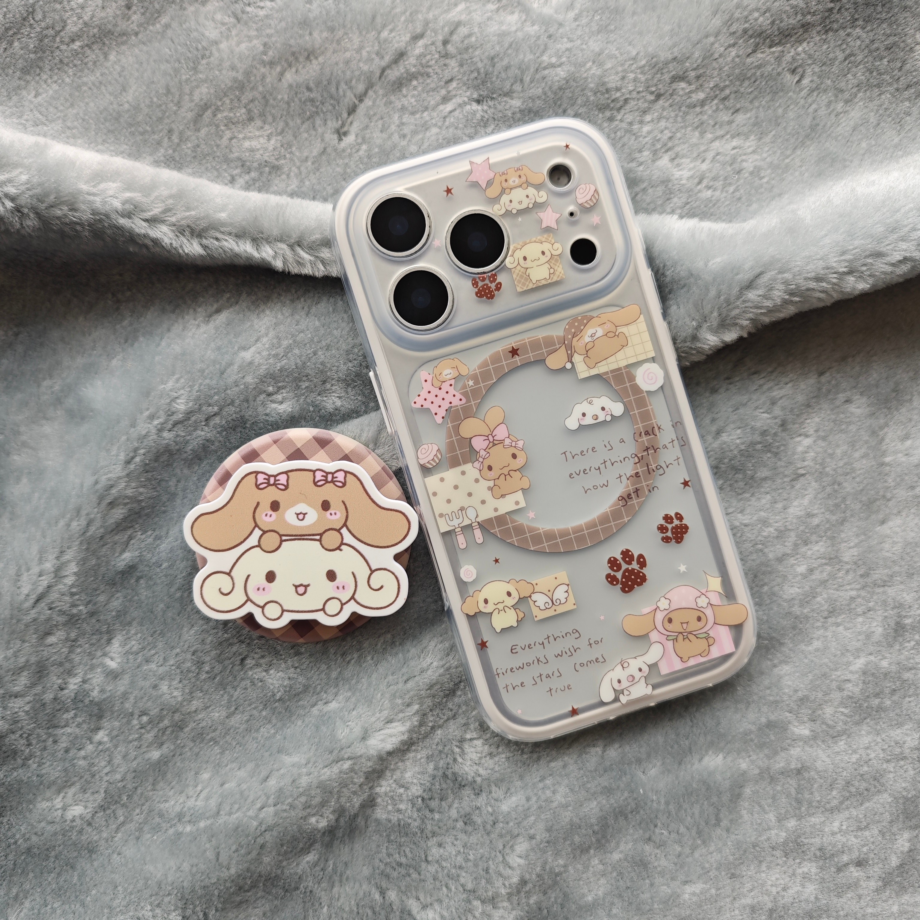 可爱半透明黑皮玉桂狗磁吸手机壳