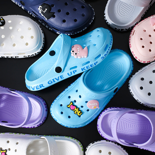 新款洞洞鞋女ins潮防滑厚底可爱少女心花园学生包头凉鞋沙滩鞋男