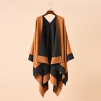 shawl cloak: Travel double-sided cloak for men and women, warm air-conditioned room shawl, solid color, large shawl for going out and shopping thumbnail 2