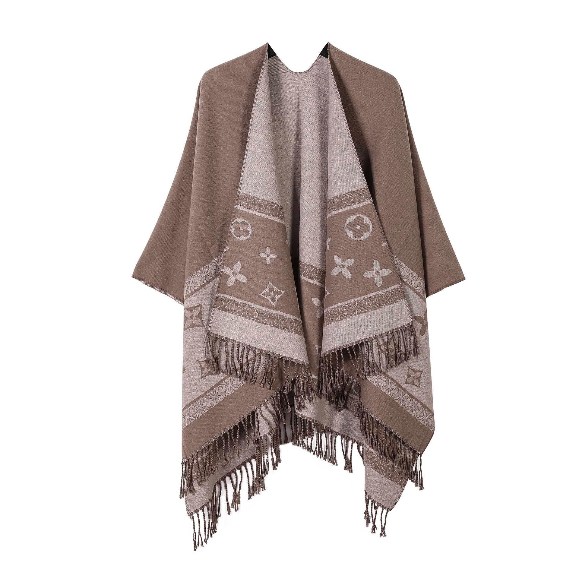 欧美时尚披肩斗篷女士秋冬街头走秀保暖加大外搭披风仿羊绒大围巾