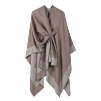 shawl cloak: Travel double-sided cloak for men and women, warm air-conditioned room shawl, solid color, large shawl for going out and shopping thumbnail 8